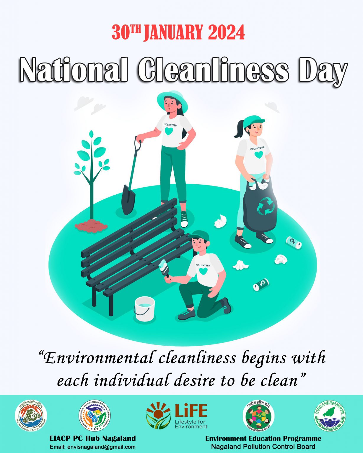 National Cleanliness Day 30 January 2024 Poster Nagaland